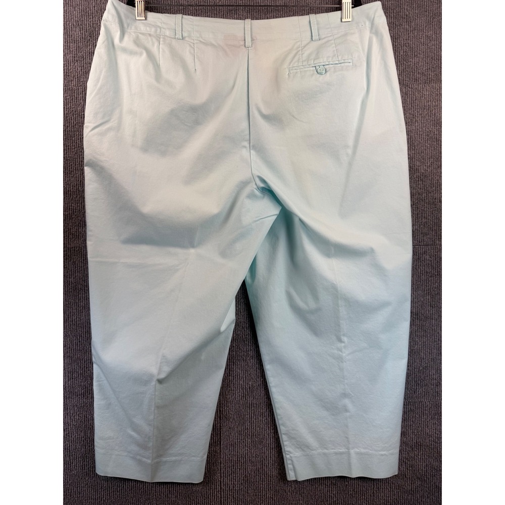 Light Blue Cropped Chino Pants Mid Rise Capri Trousers with Pockets - Picture 7 of 10